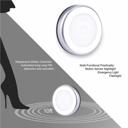 Motion Sensor Light Control White LED Night Light 6 LEDs Mini