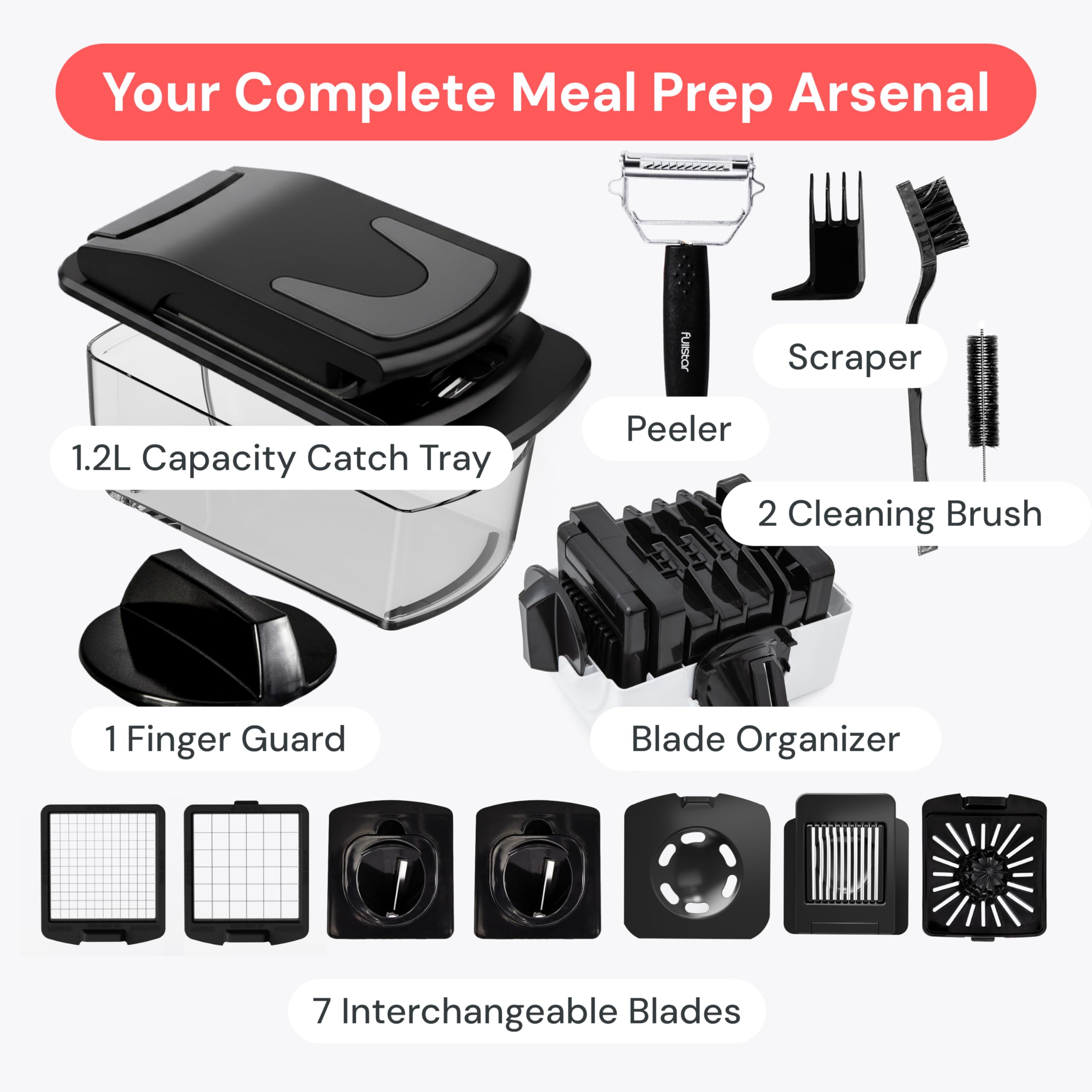 Picador Pro Fullstar – El Cortador de Verduras Viral de TikTok (Multifunción 4 en 1)