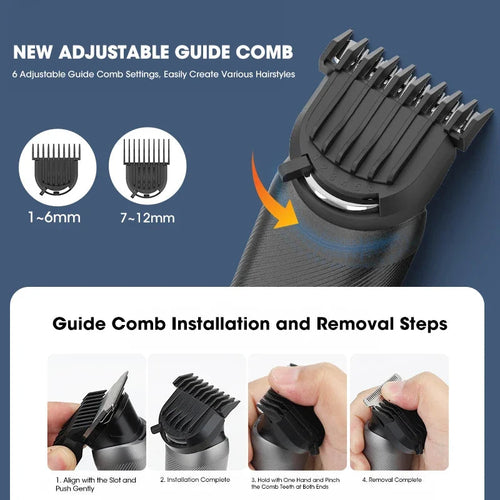 LED Display IPX6 Waterproof Rechargeable Body Groomer, Beard Trimmer,