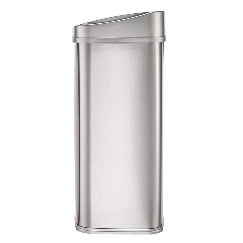 Silver 13-Gallon Stainless Steel Kitchen Trash Can with Motion Sensor Lid-1