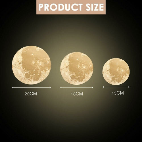 3D Magical Moon Lamp USB LED Night Light Moonlight Touch Sensor 20cm