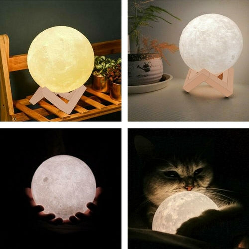 3D Magical Moon Lamp USB LED Night Light Moonlight Touch Sensor 20cm