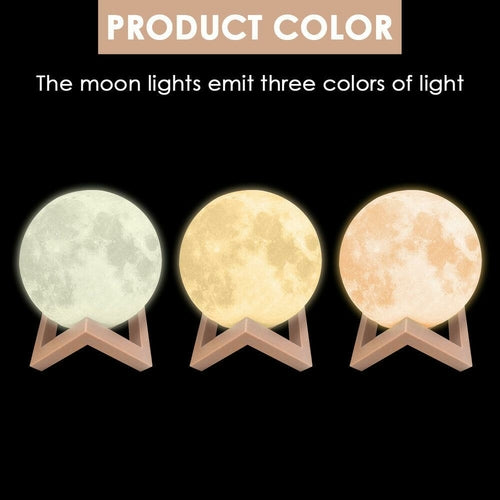 3D Magical Moon Lamp USB LED Night Light Moonlight Touch Sensor 20cm
