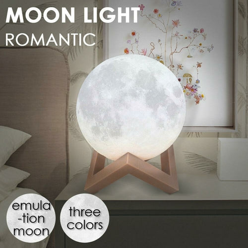 3D Magical Moon Lamp USB LED Night Light Moonlight Touch Sensor 20cm