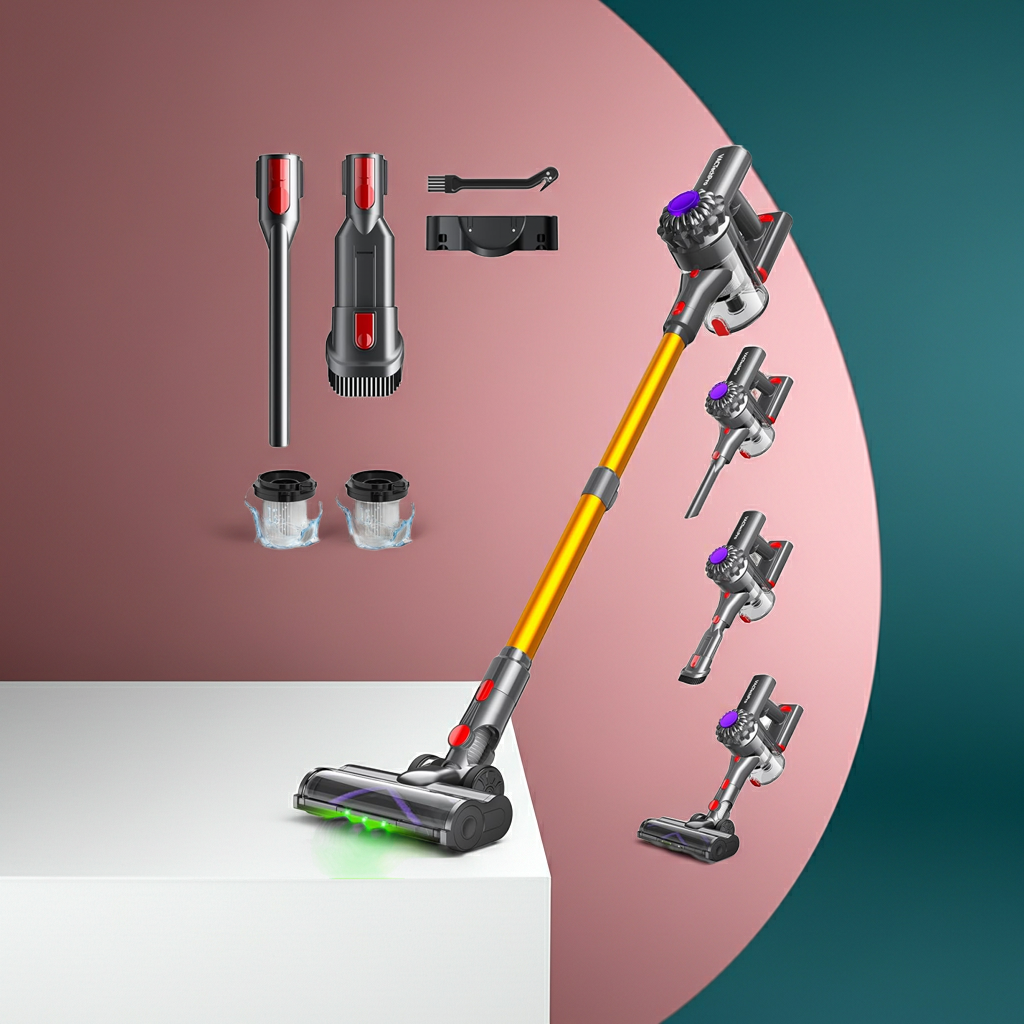 Aspiradora Inalámbrica VACTechPro 6-en-1 – Potencia Extrema de 35kPa y Libertad Total